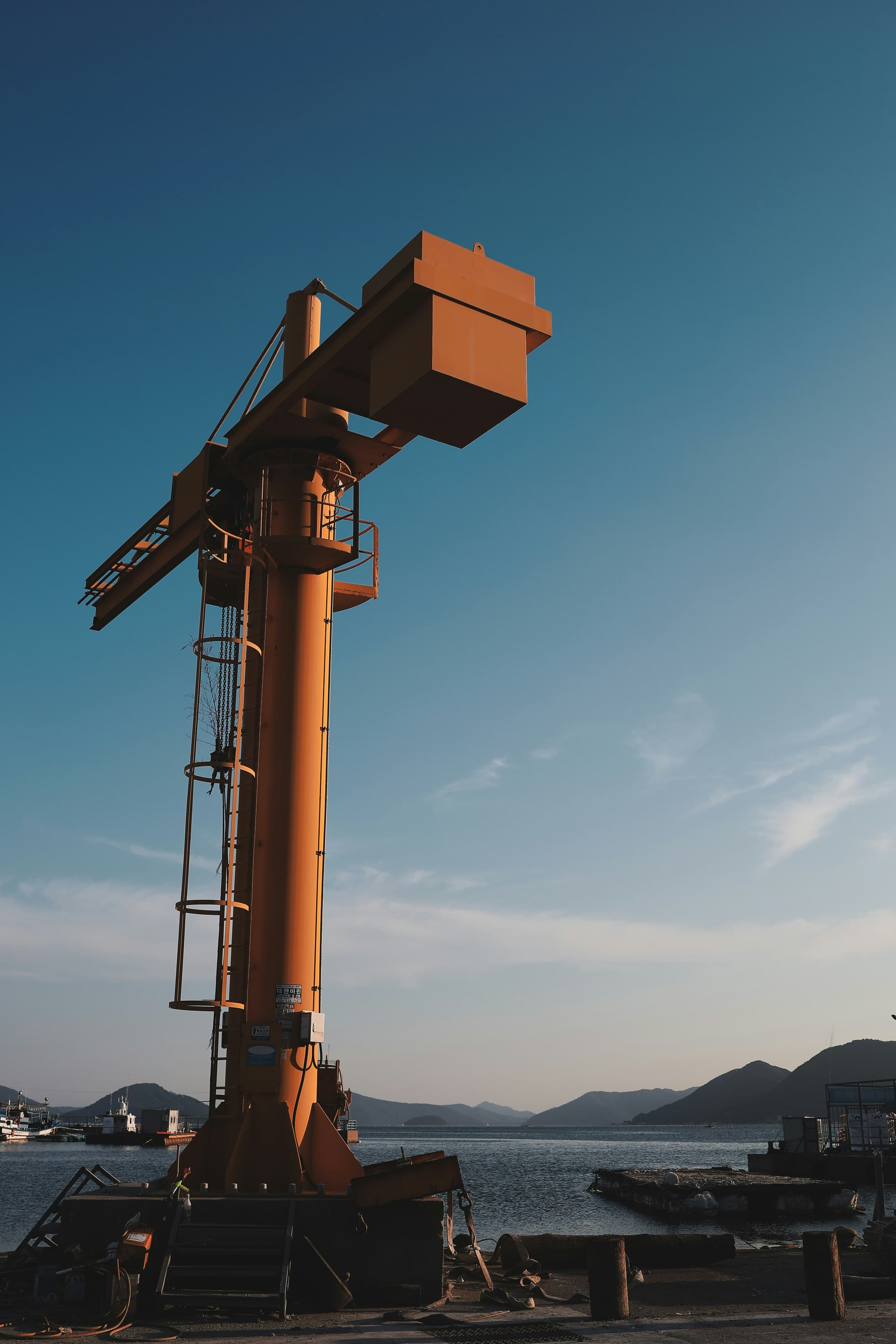 Industrial site and heavy equipment.
